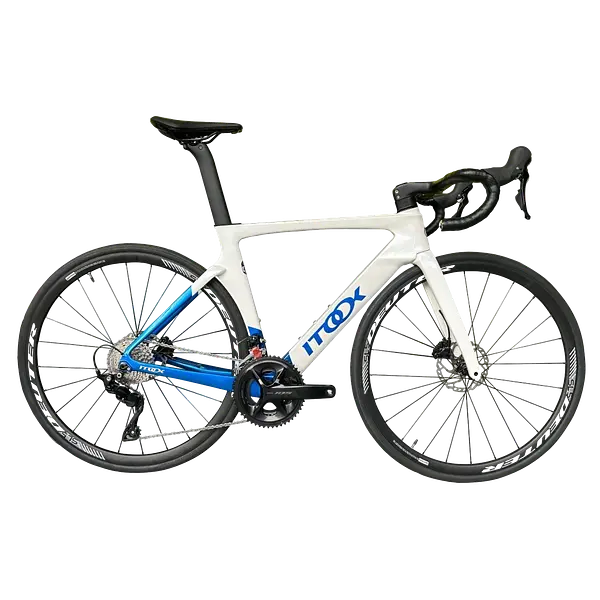 Bicicleta Ruta Compas Pro Blanco/Azul Disco S(490)